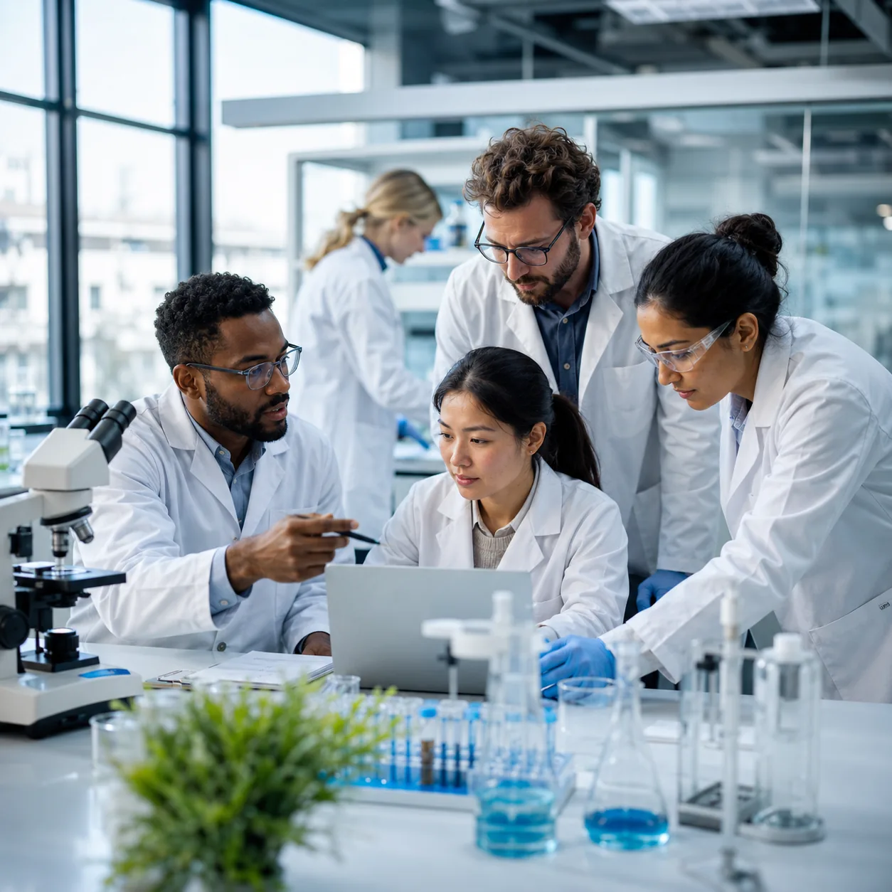 Scientists working in a laboratory